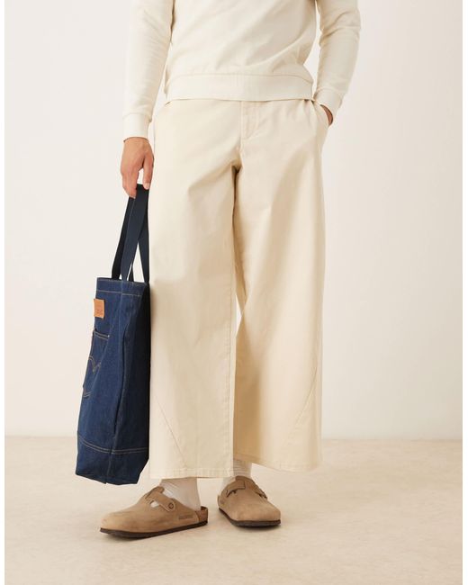 ASOS Natural Horseshoe Twill Trousers for men