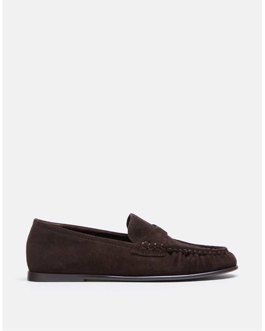 Stradivarius White Leather Loafers
