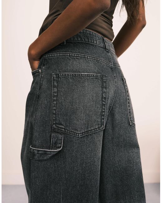 ASOS Natural – barrel-leg-utility jeans