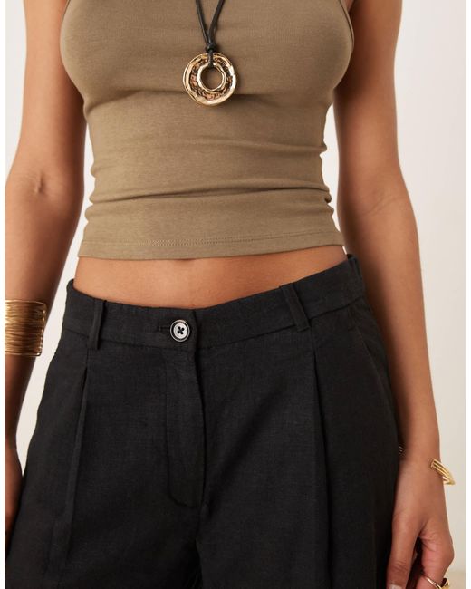Abercrombie & Fitch Natural – bermudashorts aus leinen