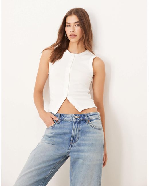 Cotton On Blue Charlie Button Front Tank