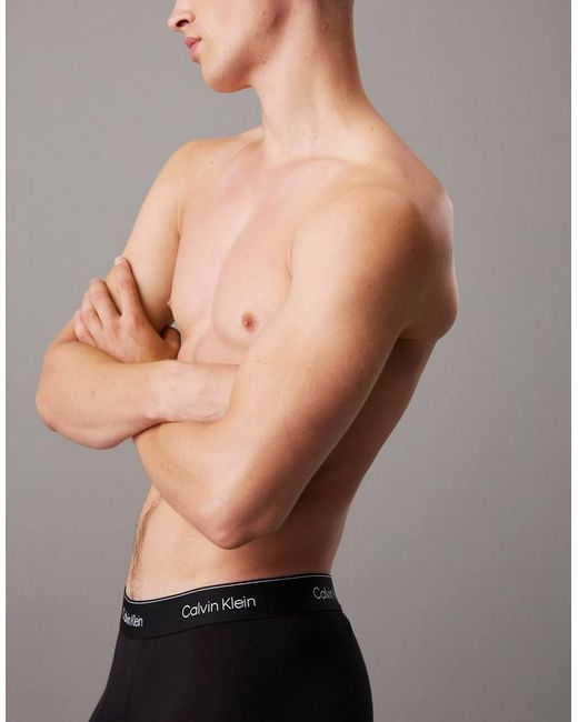 Calvin Klein Black Icon Cotton Stretch 3 Pack Low Rise Trunk for men