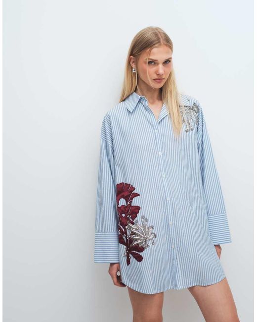 ASOS Blue Shirt Mini Dress