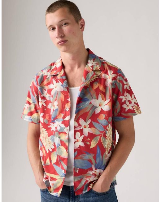 Levi's Red Sunset Camp Standard Fit Lightweight Shirt for men