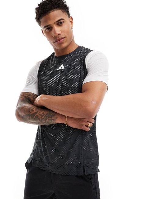 Adidas Originals Black Adidas Tennis Pro Layering T-shirt for men