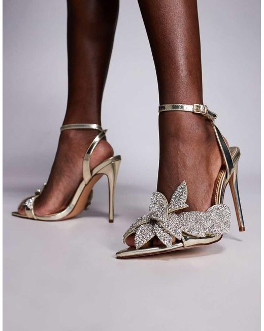 SIMMI Brown Simmi London Yulia Slingback Embellished Heeled Shoes