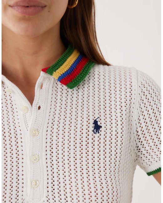 Polo Ralph Lauren White Collared Sweater