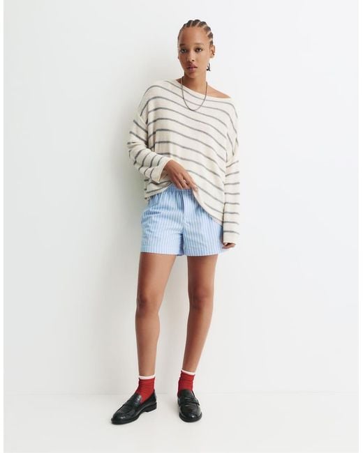 Maglione A Righe di Pull&Bear in White