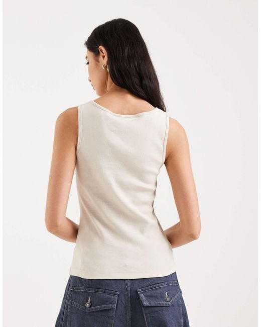Brave Soul Blue Button Down Singlet