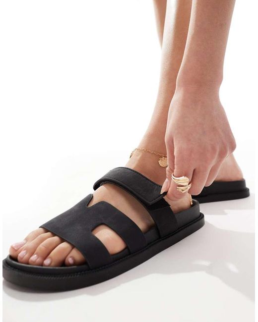 SEQWL Black Kidman Sandals With Straps