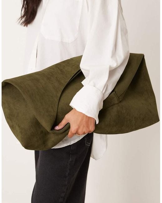 ASOS Natural Faux Suede Scoop Tote Bag