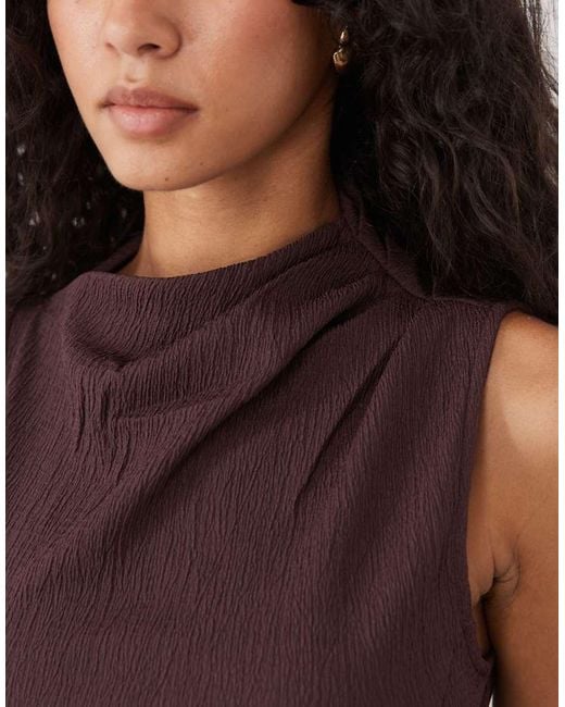 Mango Brown Sleeveless Midi Dress