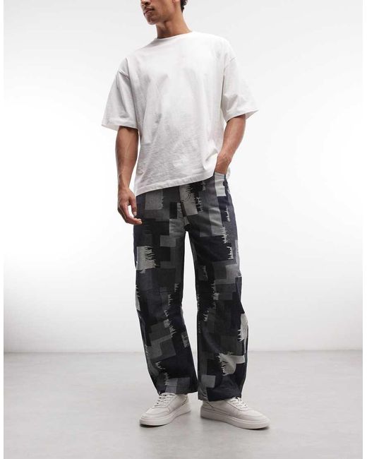 Sixth June Denim Broek Met Patchwork in het White voor heren
