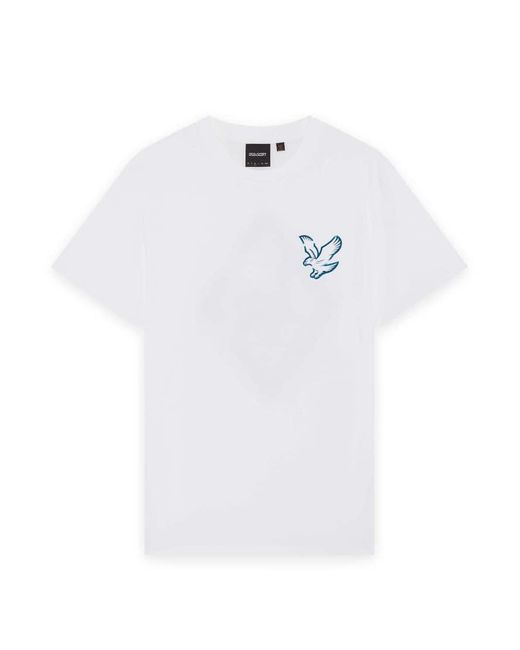Lyle & Scott White Ss T-Shirts Chrome Eagle Graphic T-Shirt for men