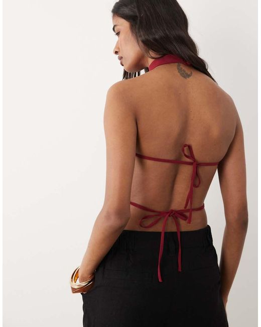 Miss Selfridge Tailored Backless Halter Top