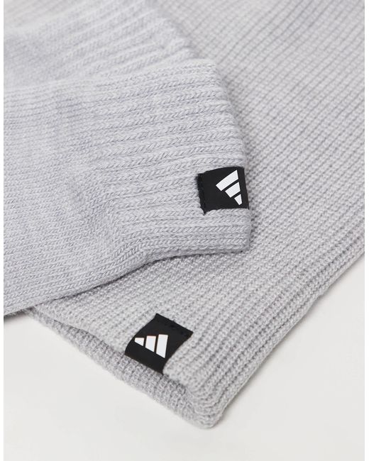 Adidas Originals White Adidas Training Glove And Beanie Gift Set