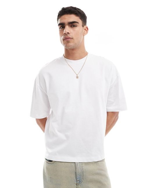 ASOS White Heavyweight Boxy Oversized T-shirt for men