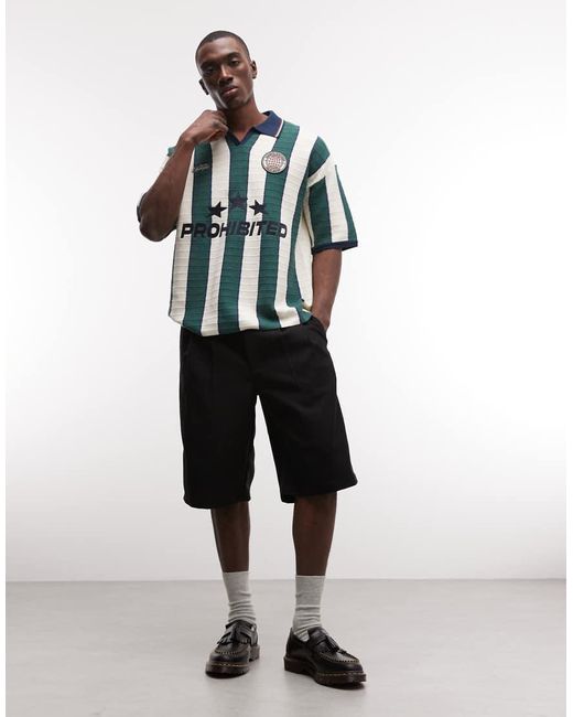 Prohibited Blue Tailored Pleated Shorts for men