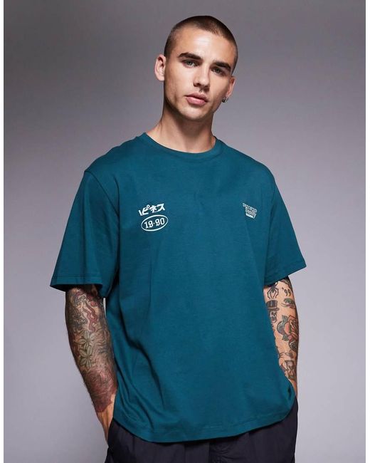 ADPT Oversized T-Shirt Met Print Op De Rug in het Blue voor heren