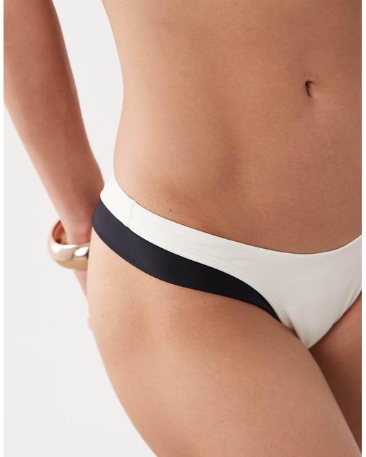 Free Society Natural Free Sociey Monochrome High Leg Bikini Bottom