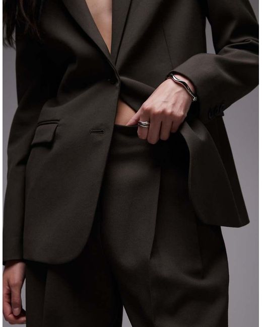 Mango Gray Slouchy Tailored Trousers Co-ord