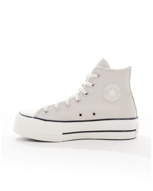 Converse Black Chuck Taylor All Star Lift Hi Suede Trainers