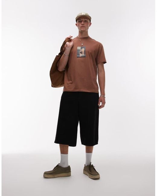 Topman Natural Denim Bermuda Short for men