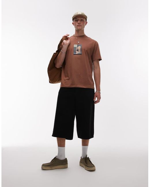 Pantalones Cortos Vaqueros De Estilo Bermudas Negros De Topman de hombre de color Natural