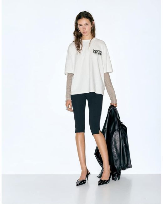 Pull&Bear White Short Sleeve Top