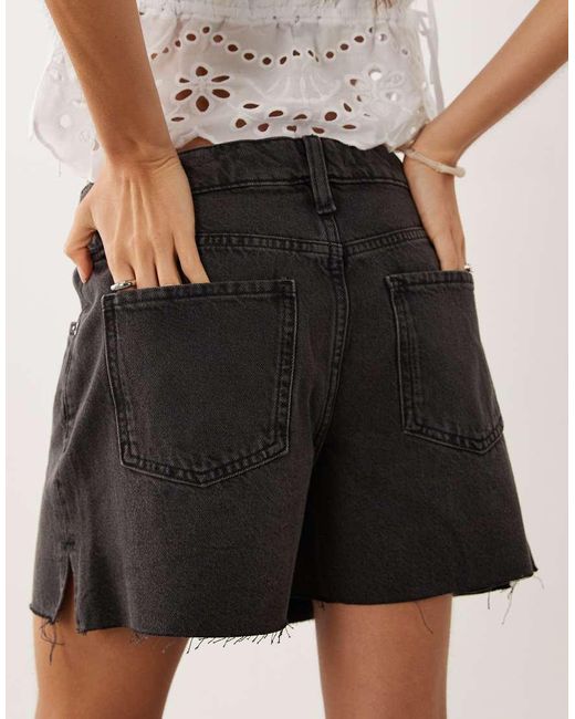 Mango White 100% Cotton Denim Short