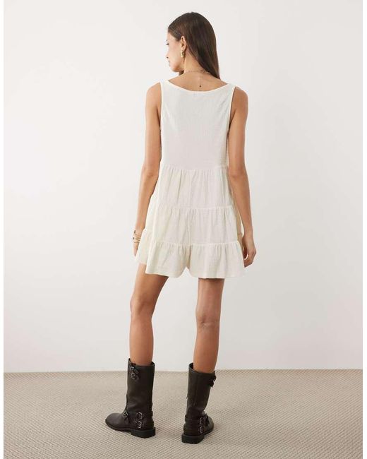 Miss Selfridge Natural Tiered Jersey Playsuit