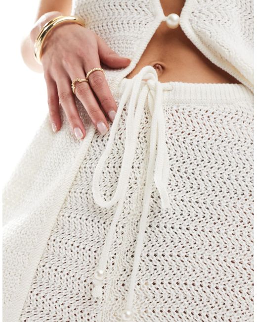 4th & Reckless White Crochet Beach Trousers Co-ord
