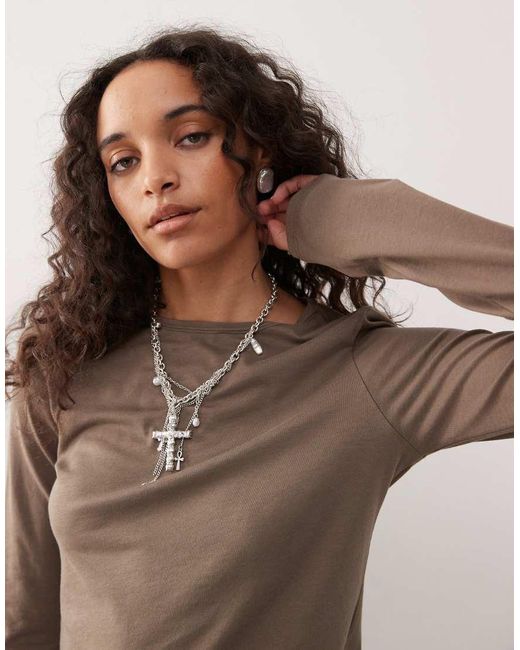 Weekday Brown Super Soft Long Sleeve Top