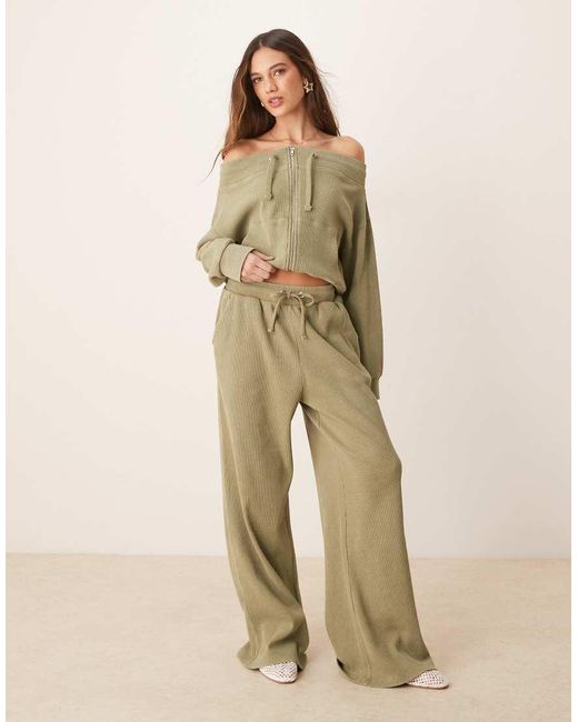 ASOS Natural Co-ord Waffle Paperbag Waist jogger