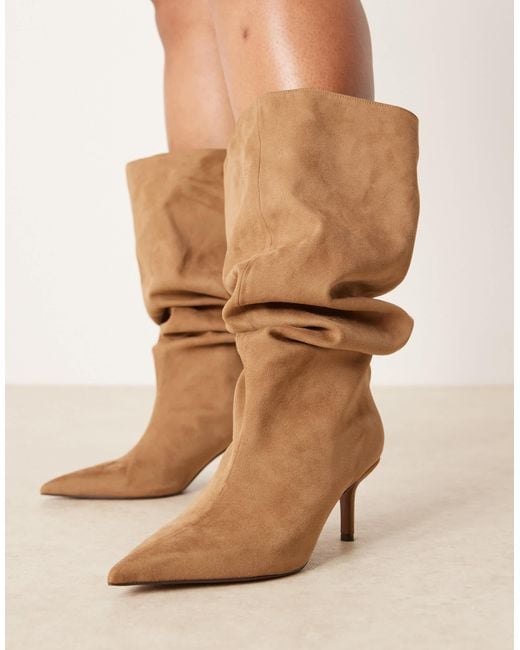 ASOS Blue Curve – cydney – lässige, kniehohe schlupfstiefel aus wildlederimitat