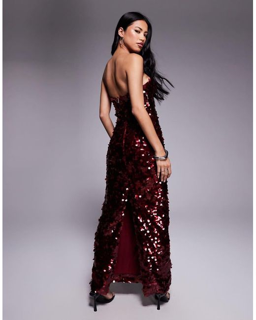 Bardot Red Braya Sequin Midi Dress
