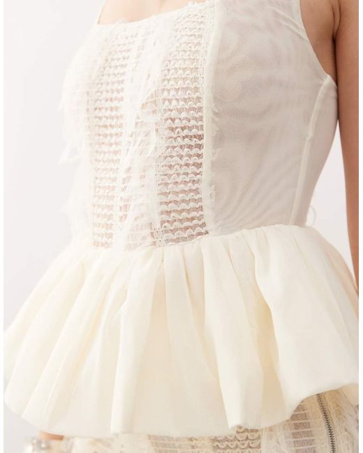 Amy Lynn Natural Calla Textured Peplum Top Co-Ord