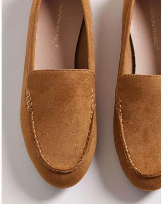 London Rebel Brown Londn Rebel Wide Fit Bailey Loafer