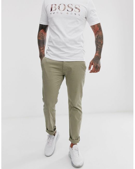 BOSS Shino Slim Chinos in Natural for Men Lyst UK