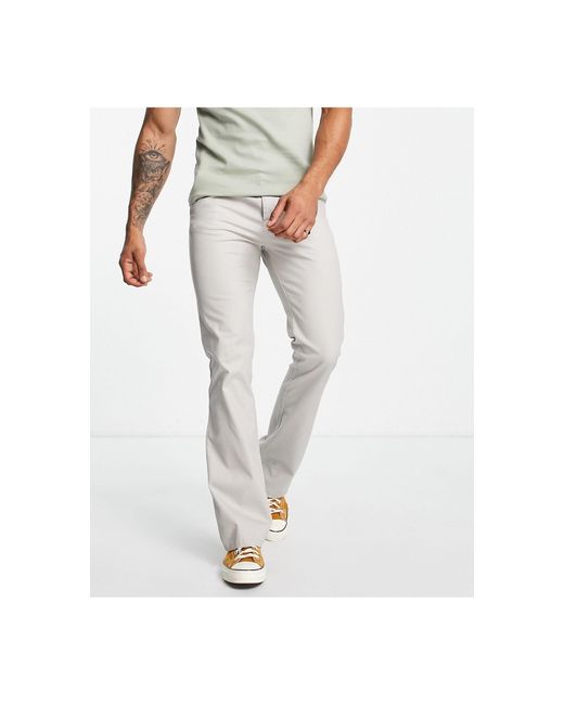 ASOS Flare Trousers in White for Men | Lyst
