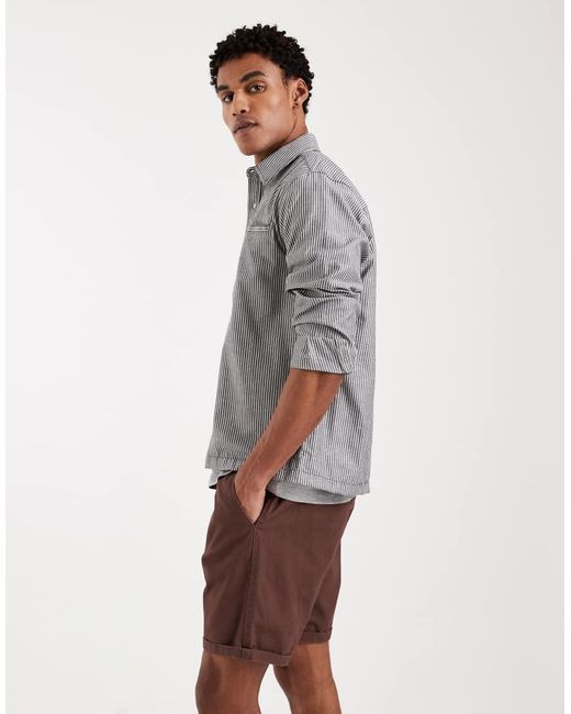 Brave Soul Gray Pull On Chino Shorts for men