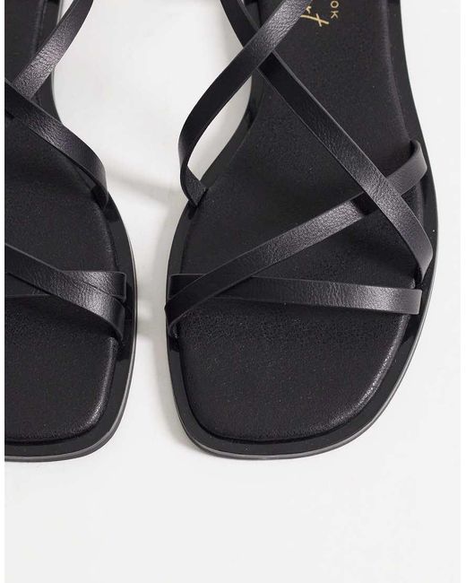 New Look Black Multistrap Flat Sandal