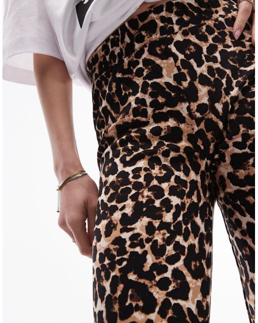 TOPSHOP Brown Leopard Print legging
