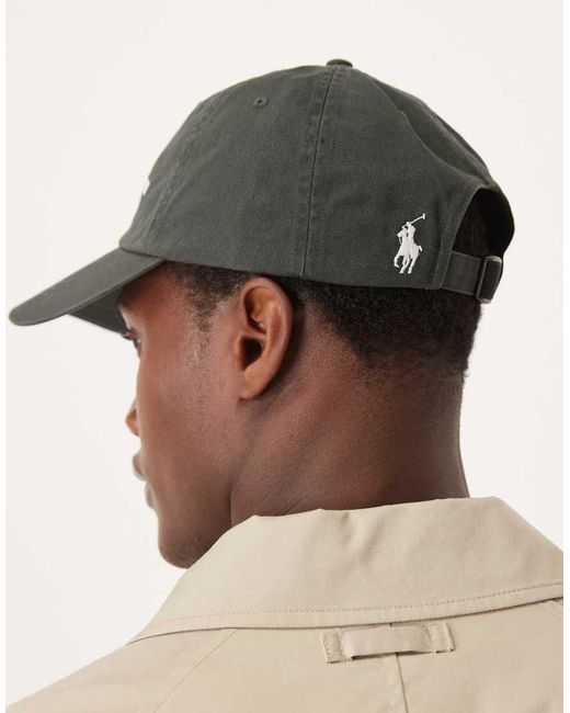 Polo Ralph Lauren Gray Script Icon Logo Twill Baseball Cap for men