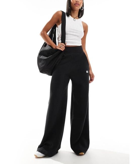The North Face Black Hoden Wide Leg Logo joggers