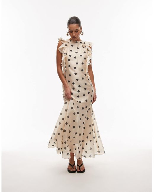 & Other Stories White Maxi Dress With Ruffle Edging And Low Back