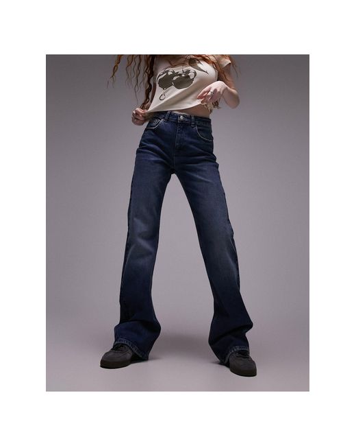 TOPSHOP Blue Relaxed Flare Jeans