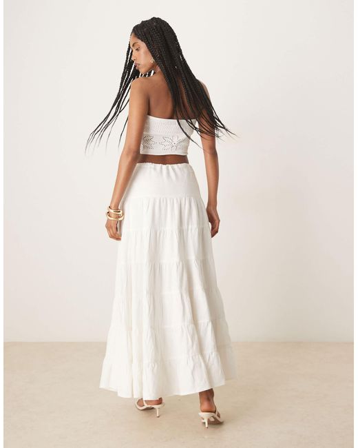Nobody's Child Natural Talia Tiered Boho Midaxi Skirt