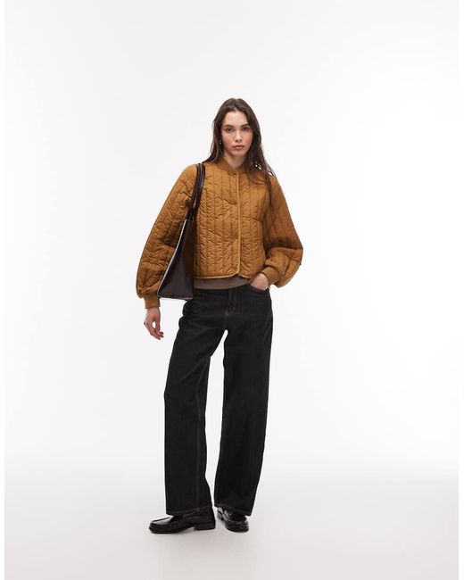 Rains Brown 21760 Banja Water Repellent Quilted Liner Bomber Jacket