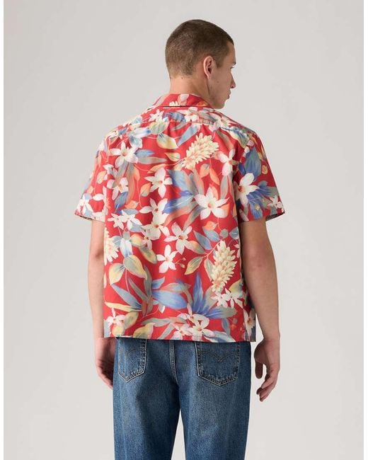 Levi's Red Sunset Camp Standard Fit Lightweight Shirt for men